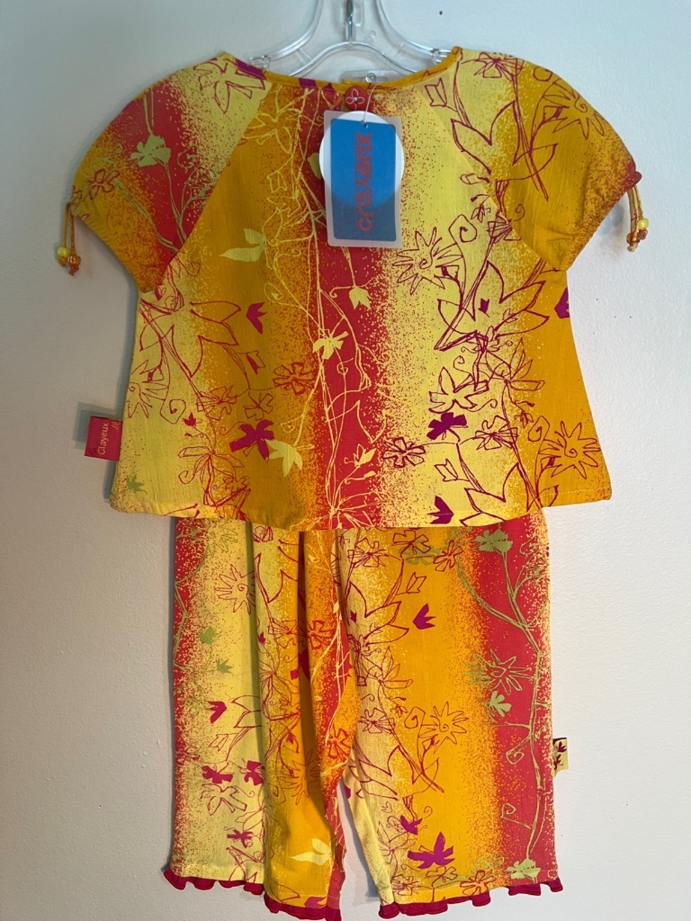 Vintage Kids Bright Floral Boho Two-Piece Set
Size 4​